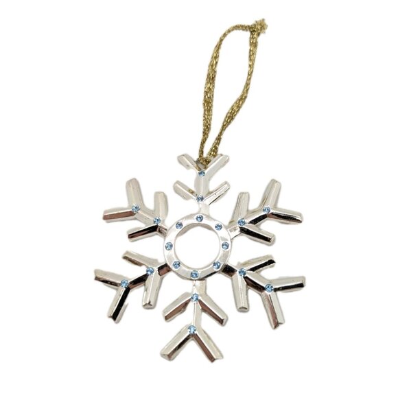 Harvey Lewis Snowflake Christmas Ornament Swarovski Crystal blue almost 3" - Picture 1 of 6